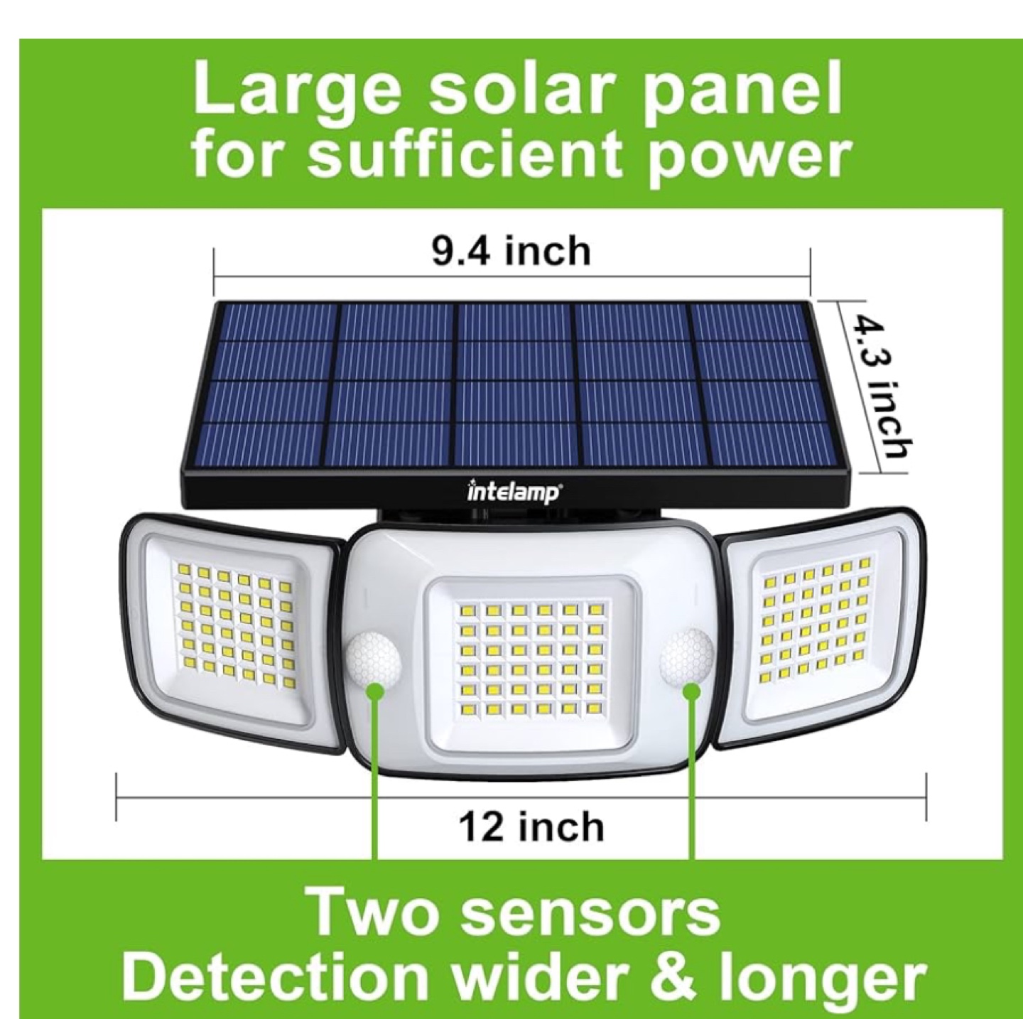 Solar security light with motion sensor