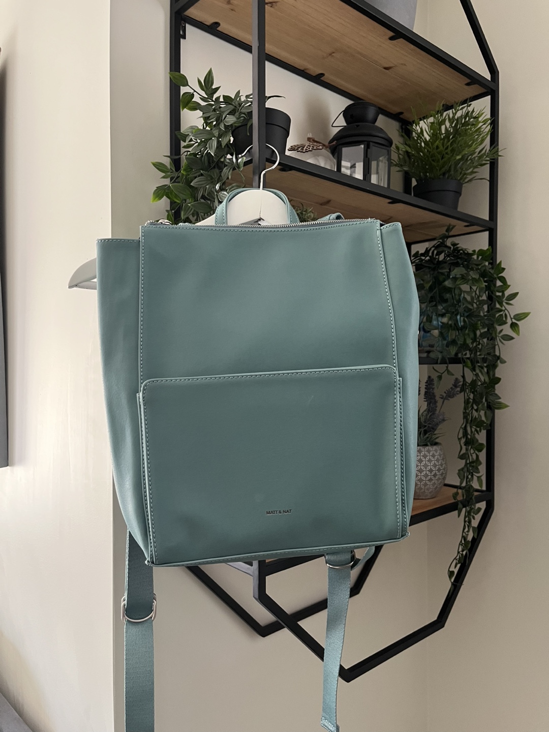 Matt & Nat Teal Vegan leather backpack