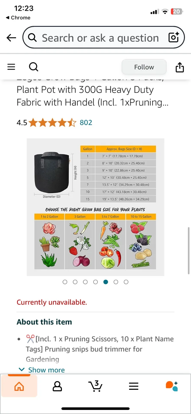 Zegos Grow Bags - 7 Gallon Premium Fabric Plant Pots image indicator(5)