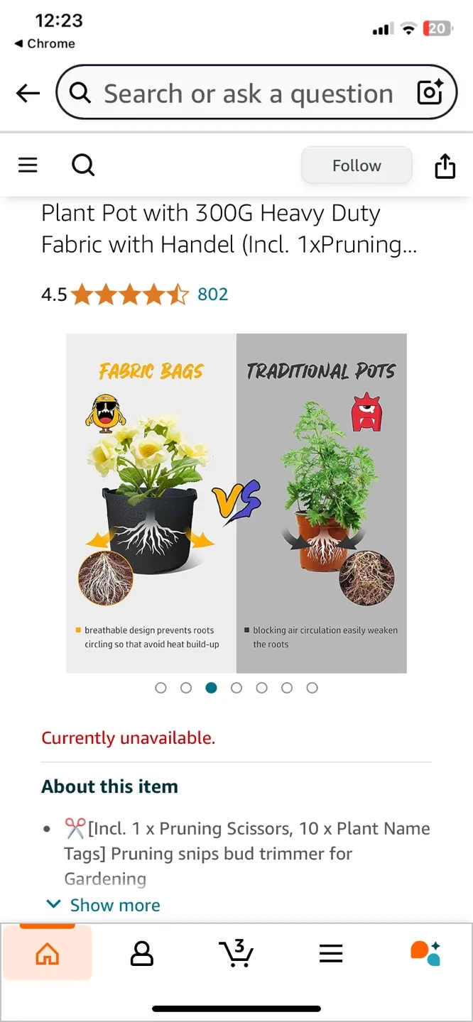 Zegos Grow Bags - 7 Gallon Premium Fabric Plant Pots image indicator(4)