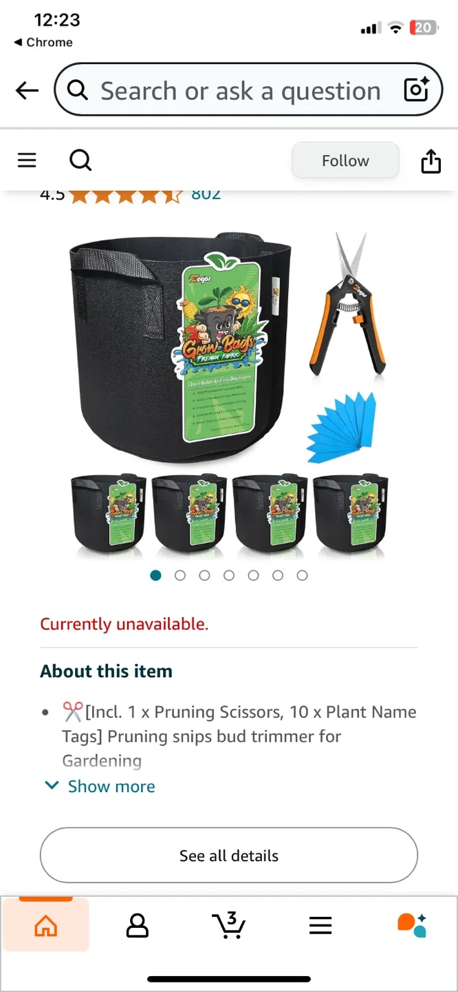 Zegos Grow Bags - 7 Gallon Premium Fabric Plant Pots image indicator(2)