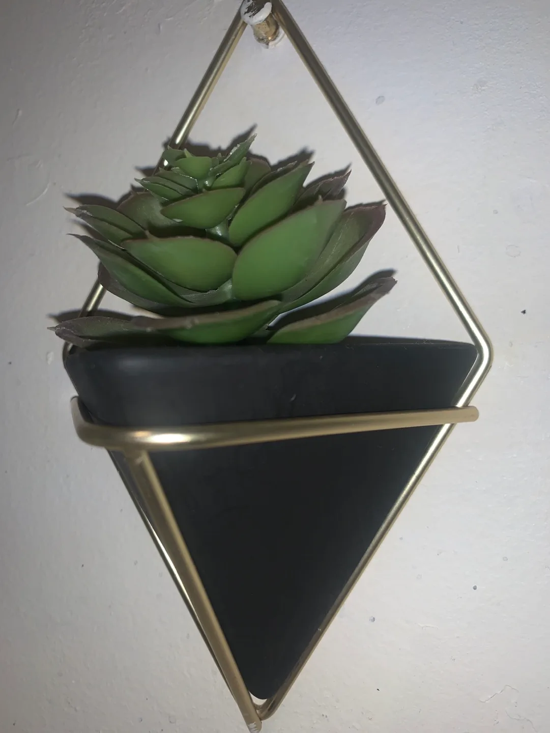 Umbra Set of Two Geometric Wall Planters with Faux Succulents image indicator(3)
