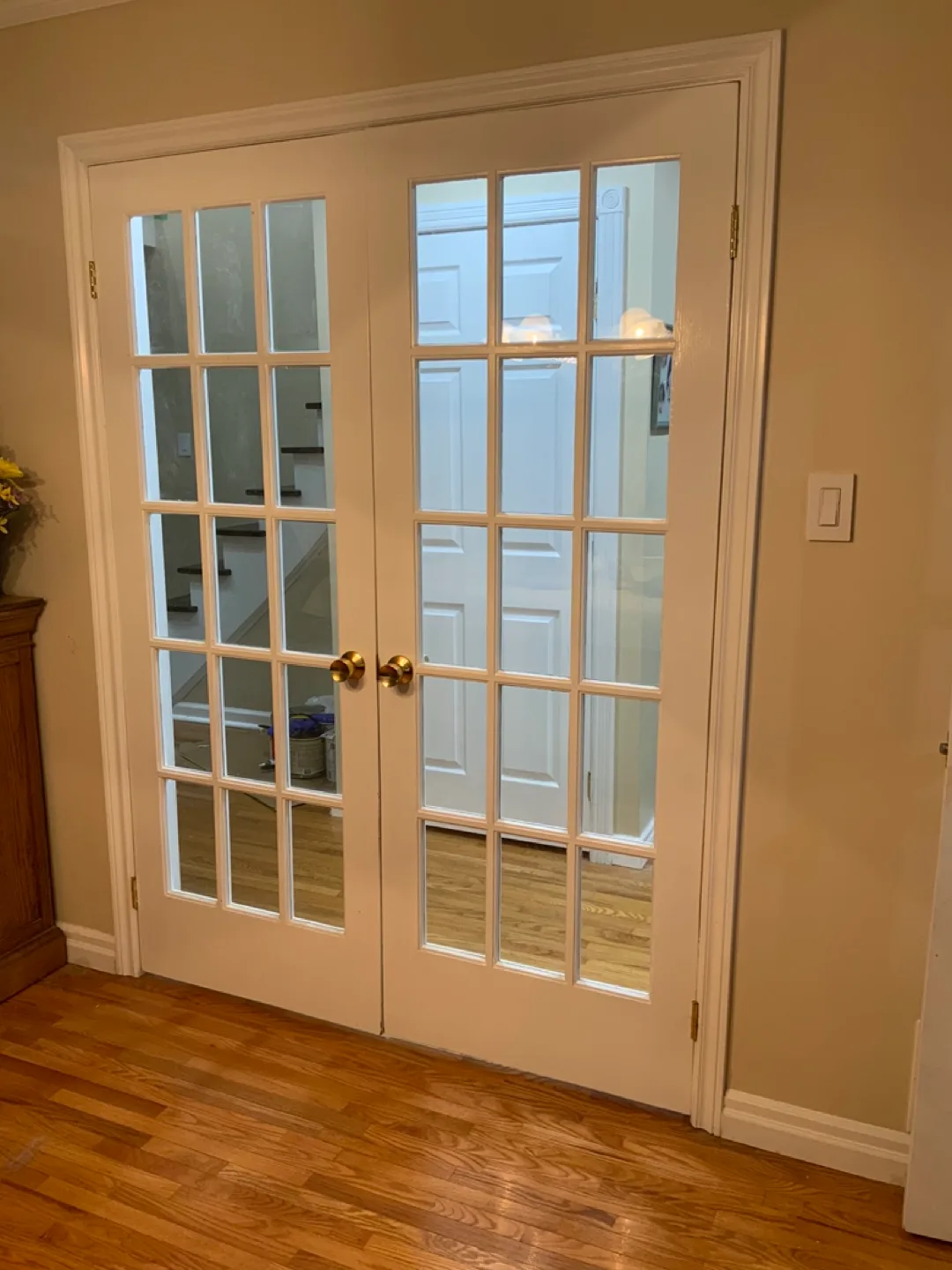 White Interior French Doors with Glass Panes image indicator(5)