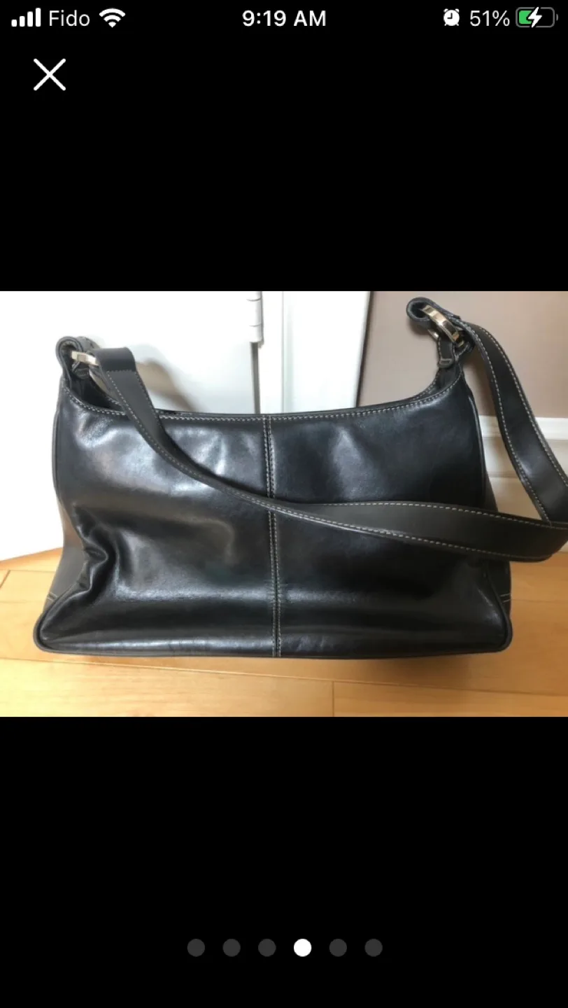 Nine West Black Leather Shoulder Bag image indicator(5)