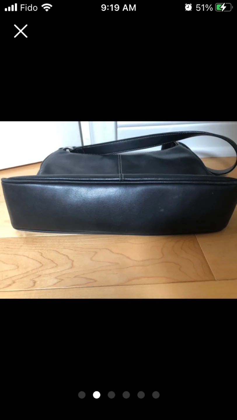 Nine West Black Leather Shoulder Bag image indicator(2)