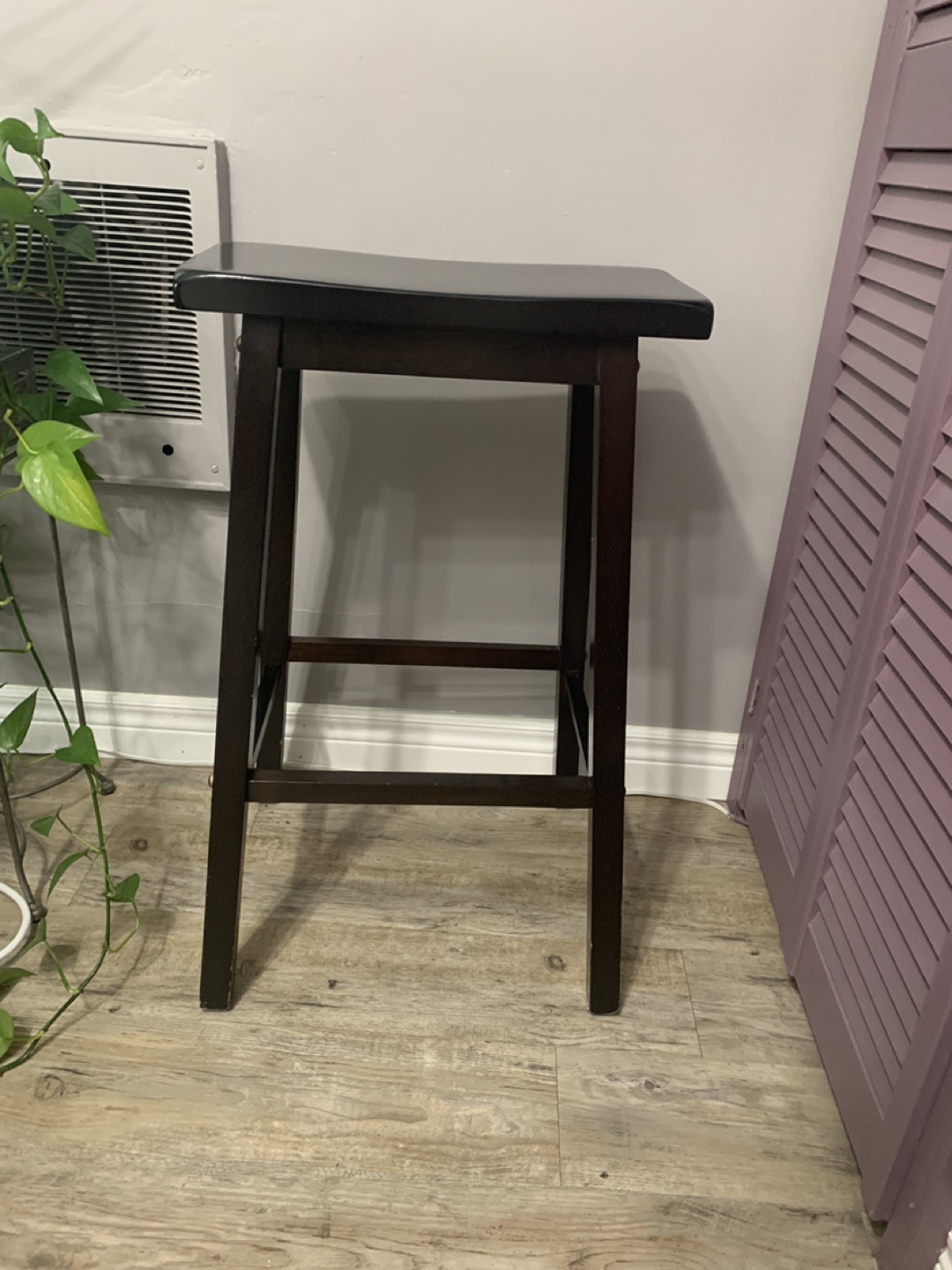 Dark Brown Wooden Bar Stool