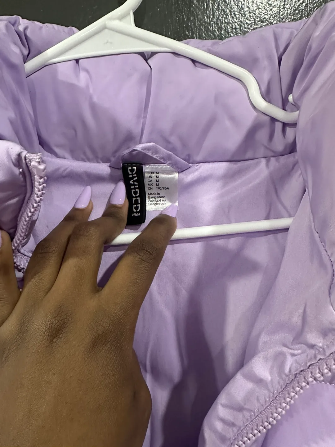 Lavender Purple Cropped Puffer Jacket - Size M image indicator(2)