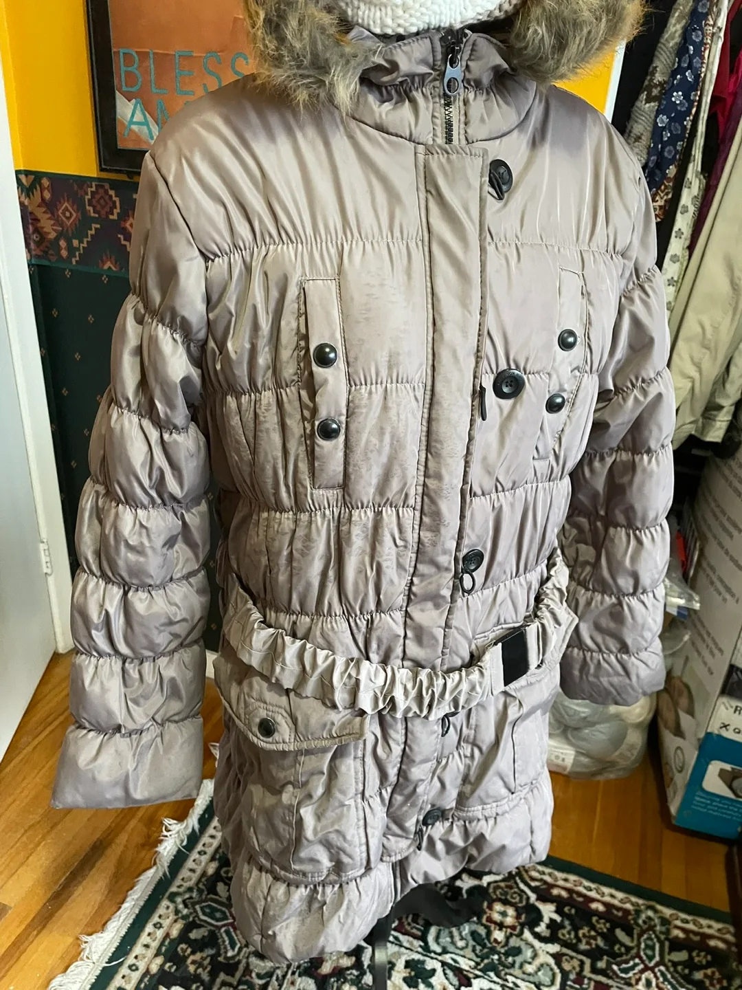 🧡Women's Faux Fur Trimmed Puffer Jacket image indicator(4)