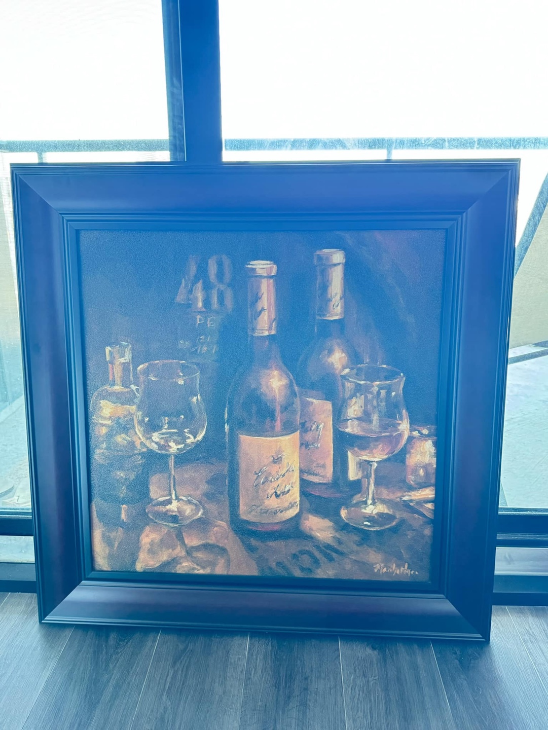Framed Wine Bottle Canvas Painting - photo 4