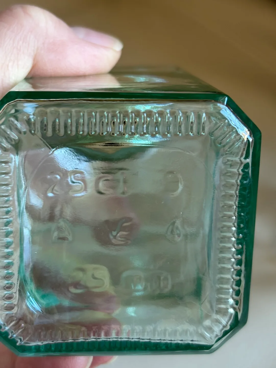 Two Vintage looking Glass Bottles with stoppers image indicator(2)