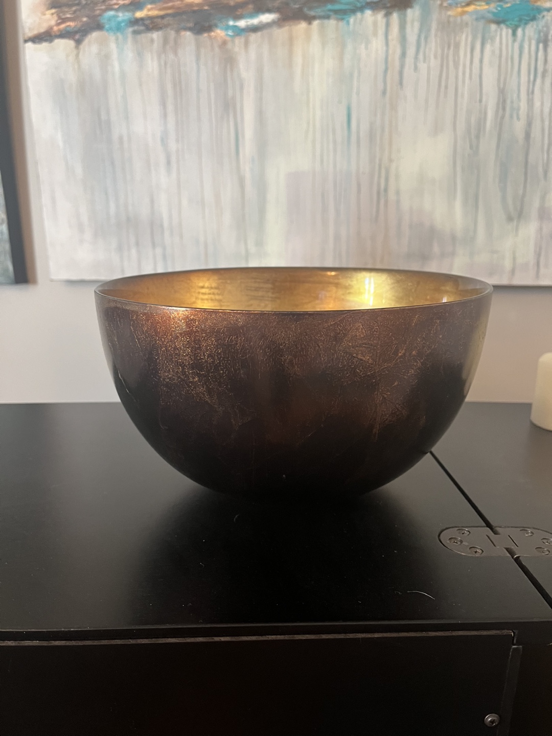 Large Decorative Gold and Brown Bowl - photo 2