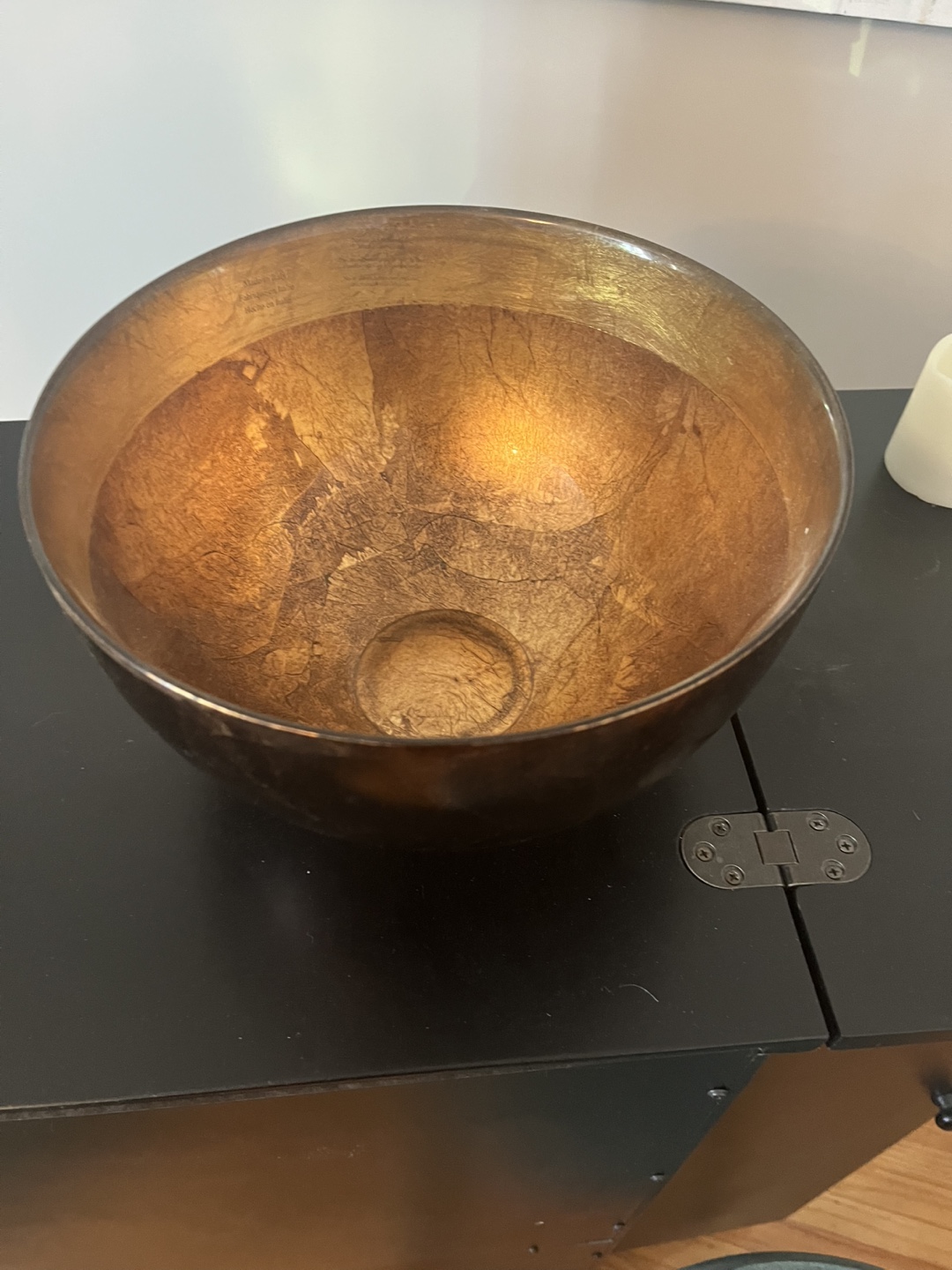 Large Decorative Gold and Brown Bowl