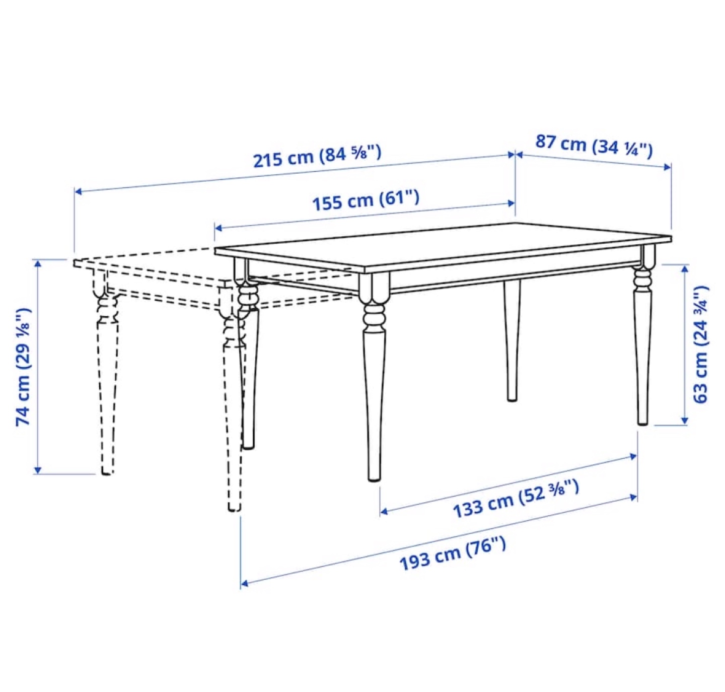IKEA Ingatorp Dining Table and Chairs Set - photo 3