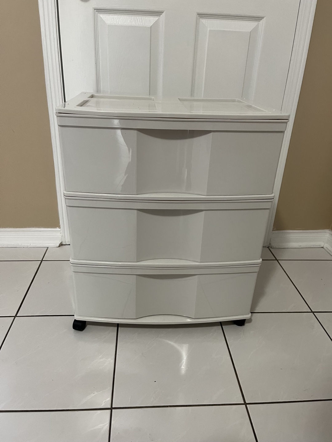 Three-Drawer Rolling Cart - Off-White - photo 2