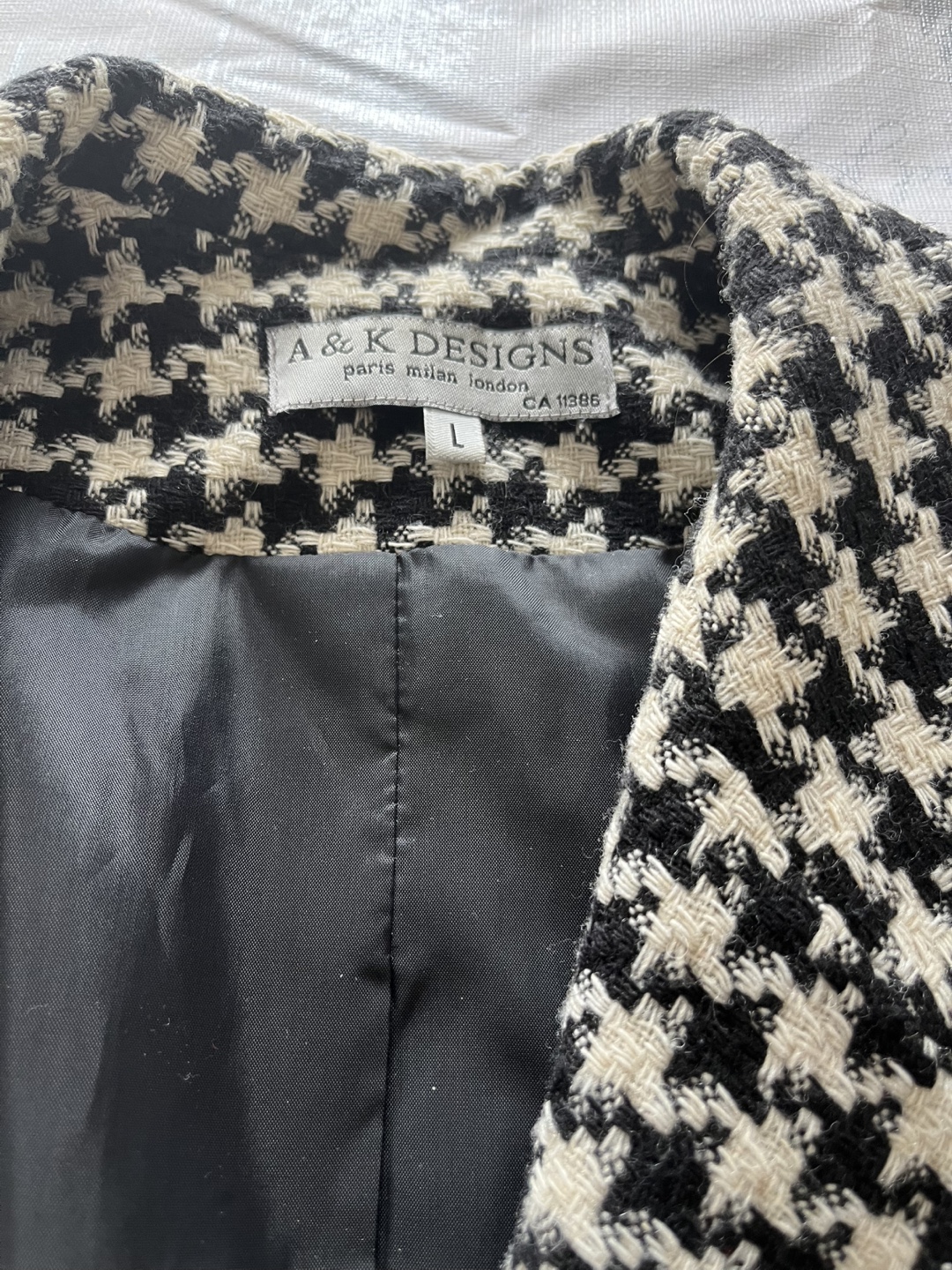 A&K Designs Houndstooth Blazer, Size L - photo 2