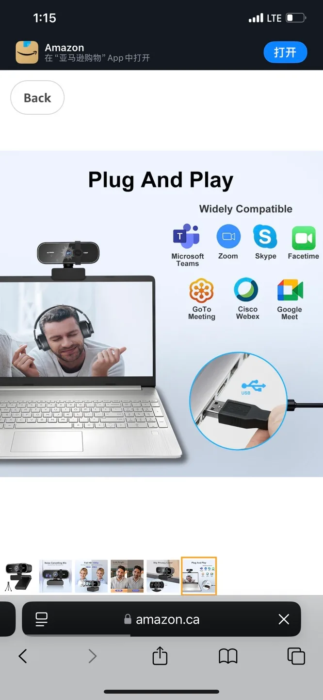 1080p Webcam with Privacy Cover and Tripod image indicator(6)