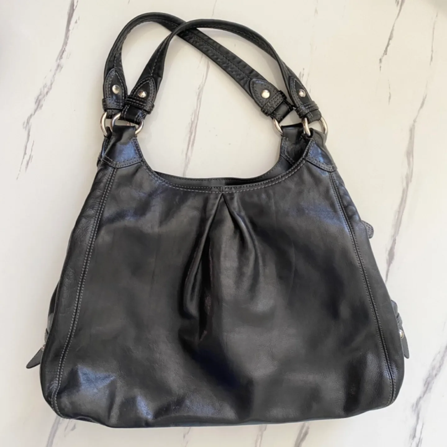Coach Black Leather Shoulder Bag thumbnail
