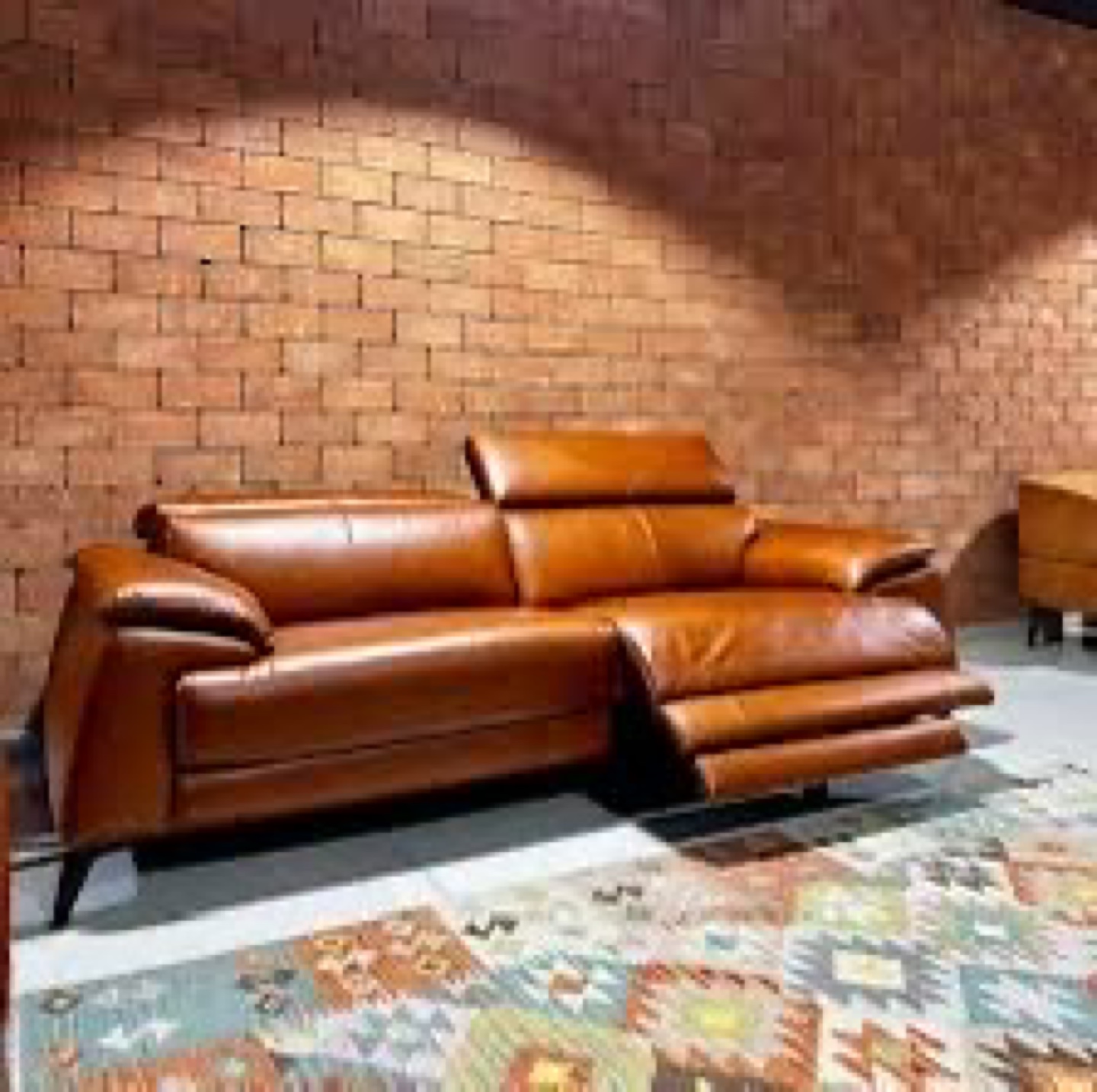 Reclining Leather Sofa - Brown