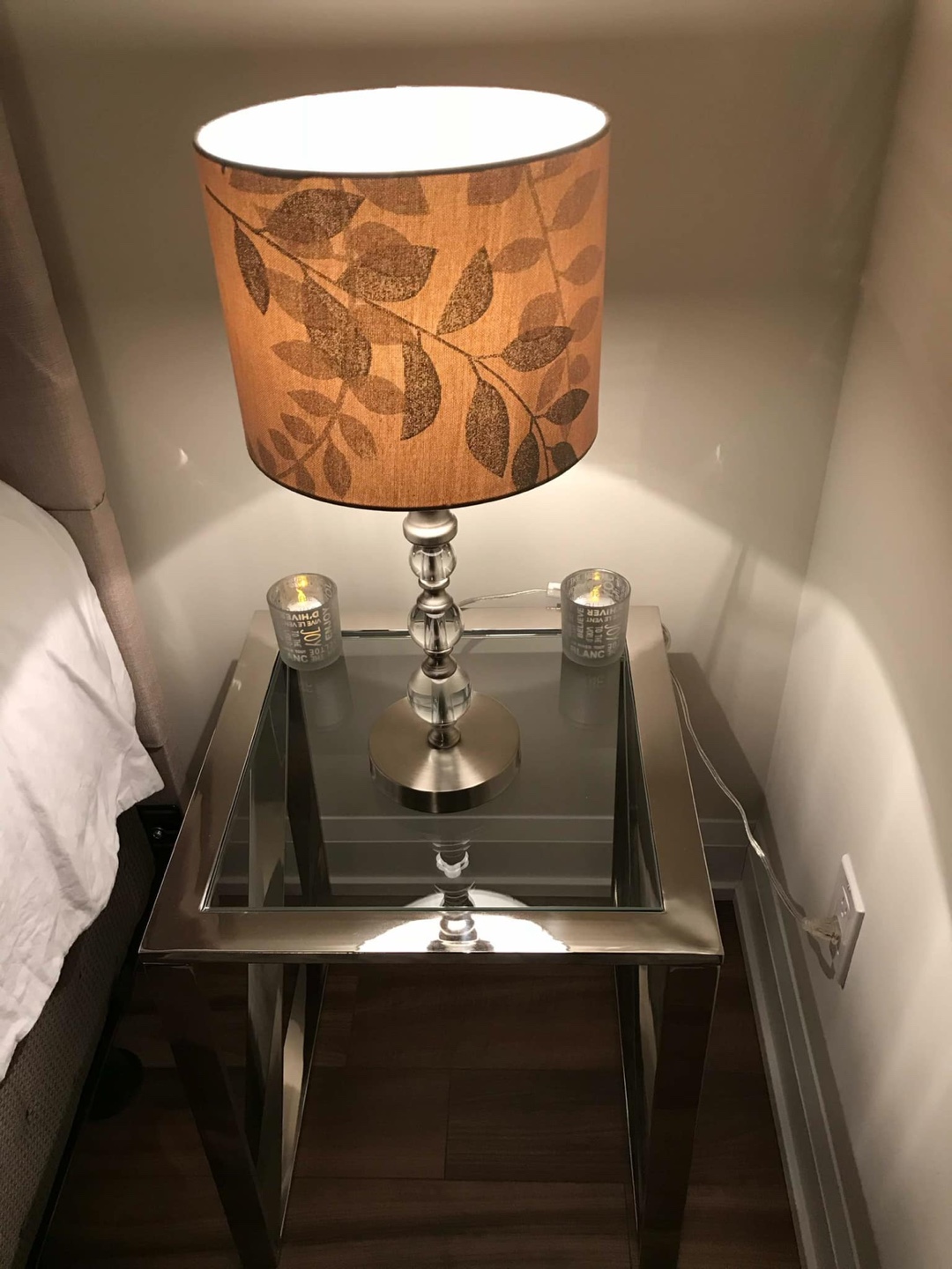 2 Chrome & Glass Night Tables - photo 5
