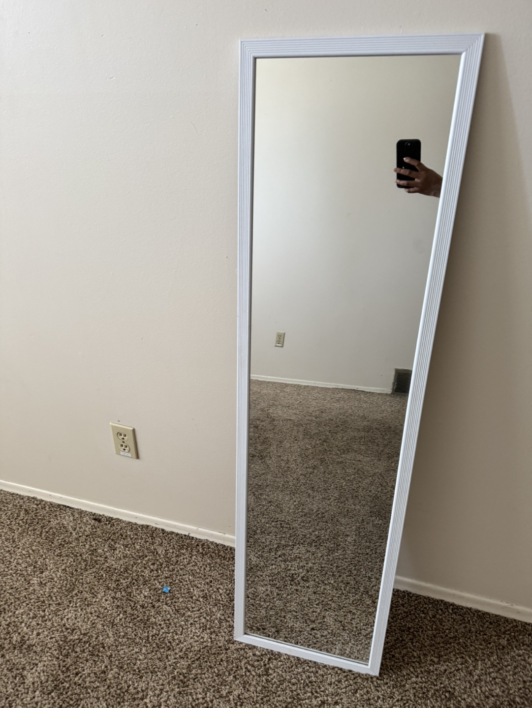 Full Length White Framed Mirror - photo 2