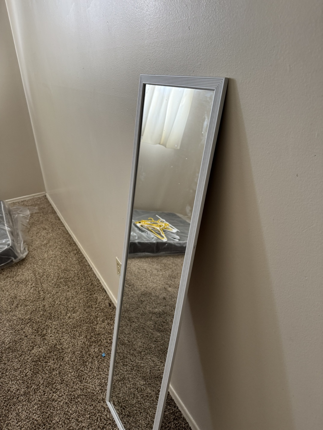 Full Length White Framed Mirror - photo 4