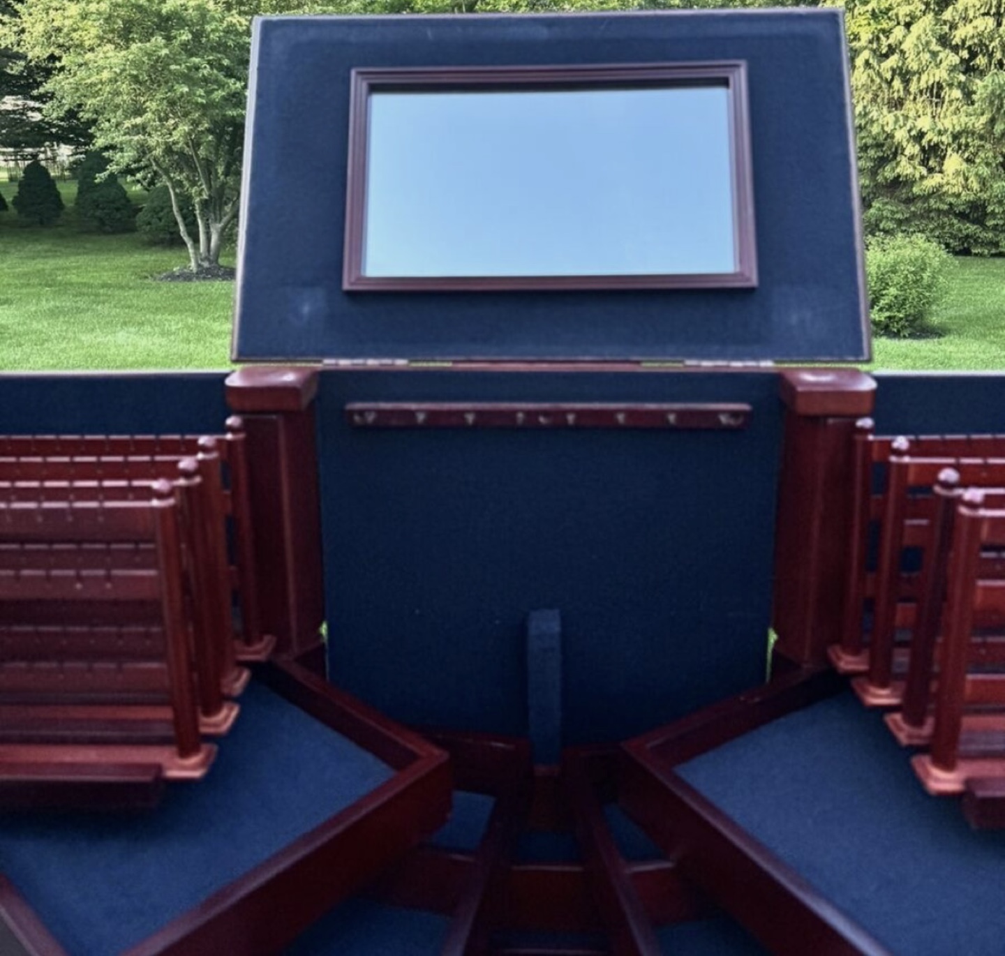 Large Wooden Jewelry Armoire with Mirror - photo 3