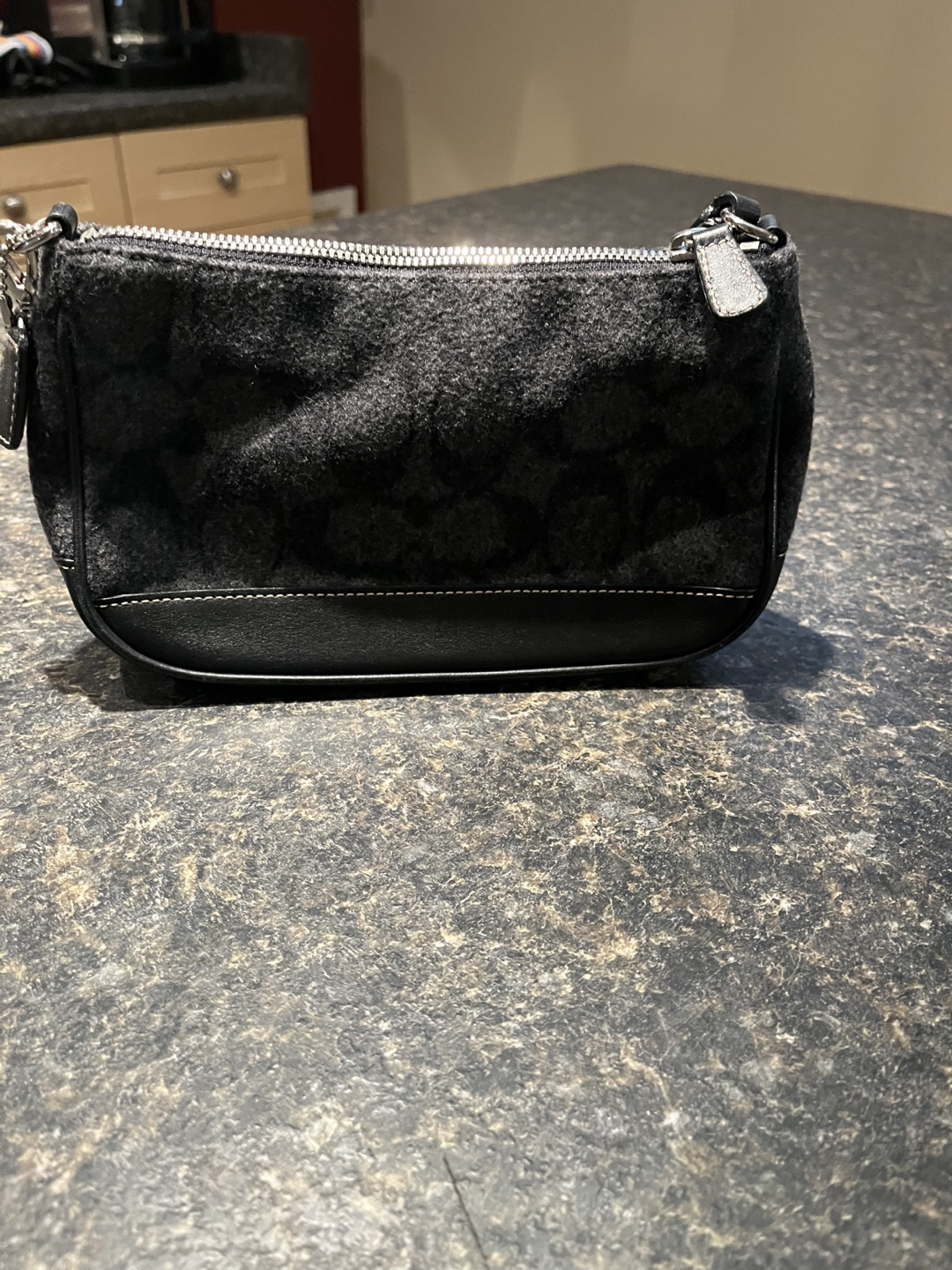 Coach Small Dark Grey Zip-Around Purse