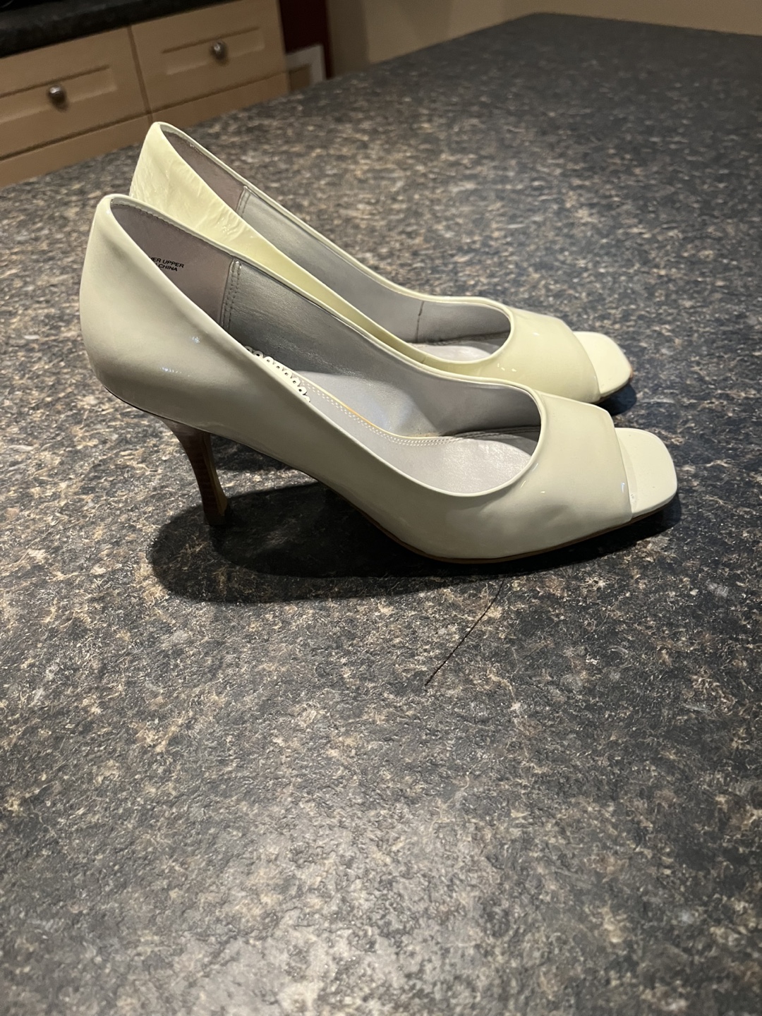Hilary Radley - Nude Patent Leather Peep Toe Heels - photo 2