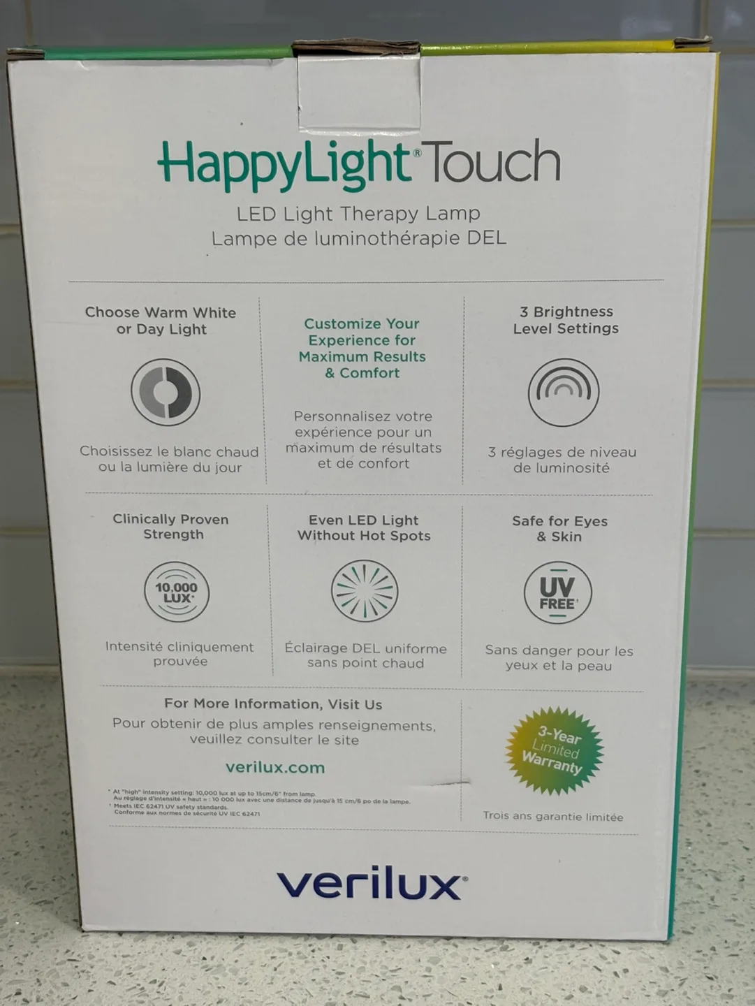 Verilux HappyLight Touch LED Light Therapy Lamp image indicator(2)