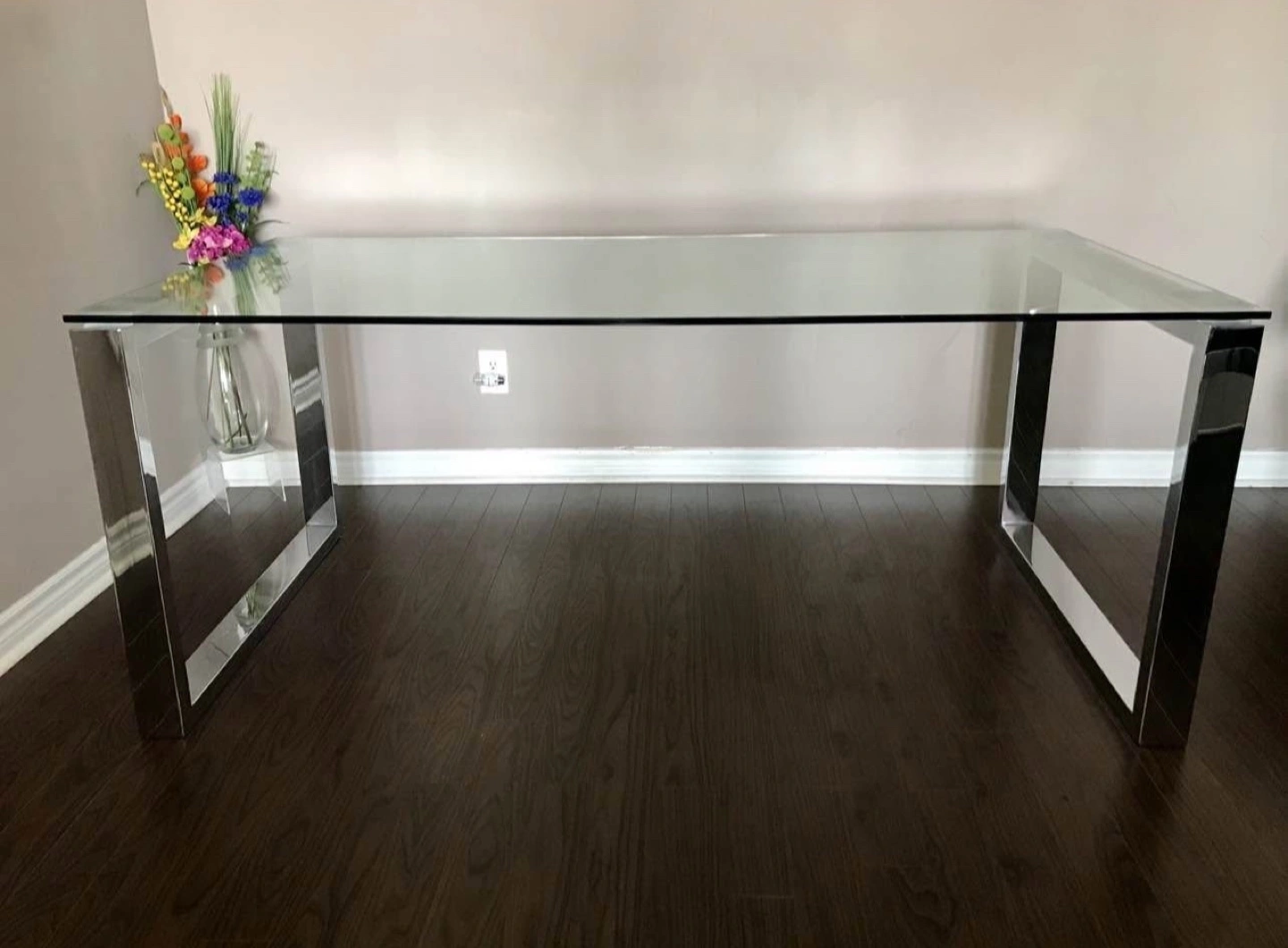 Glass Chrome Katrine Dining Table from Urban Barn Karrot