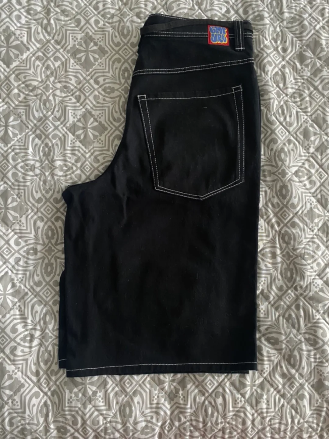 Empyre Loose Black Denim Skate Shorts image indicator(2)