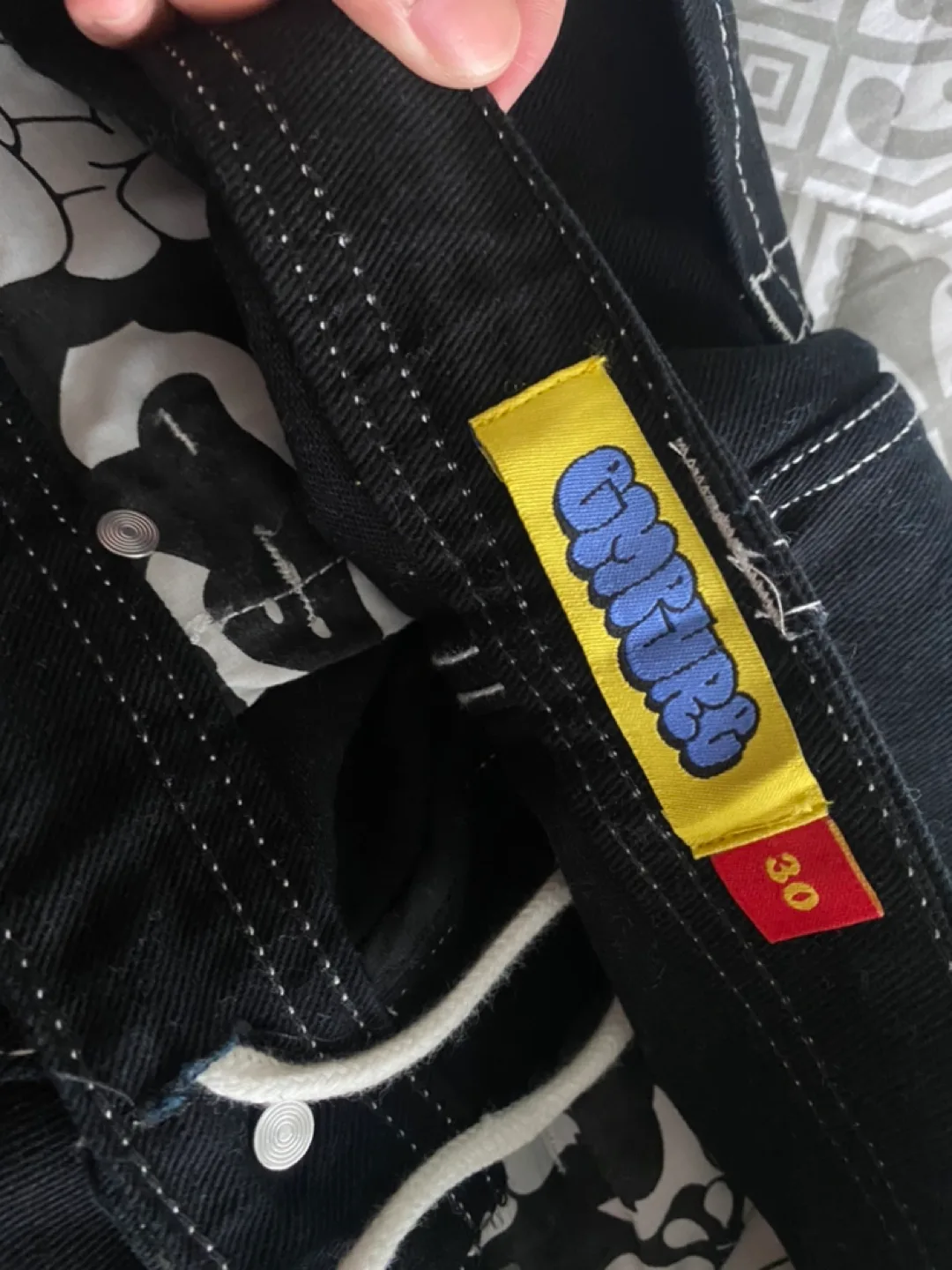 Empyre Loose Black Denim Skate Shorts image indicator(4)