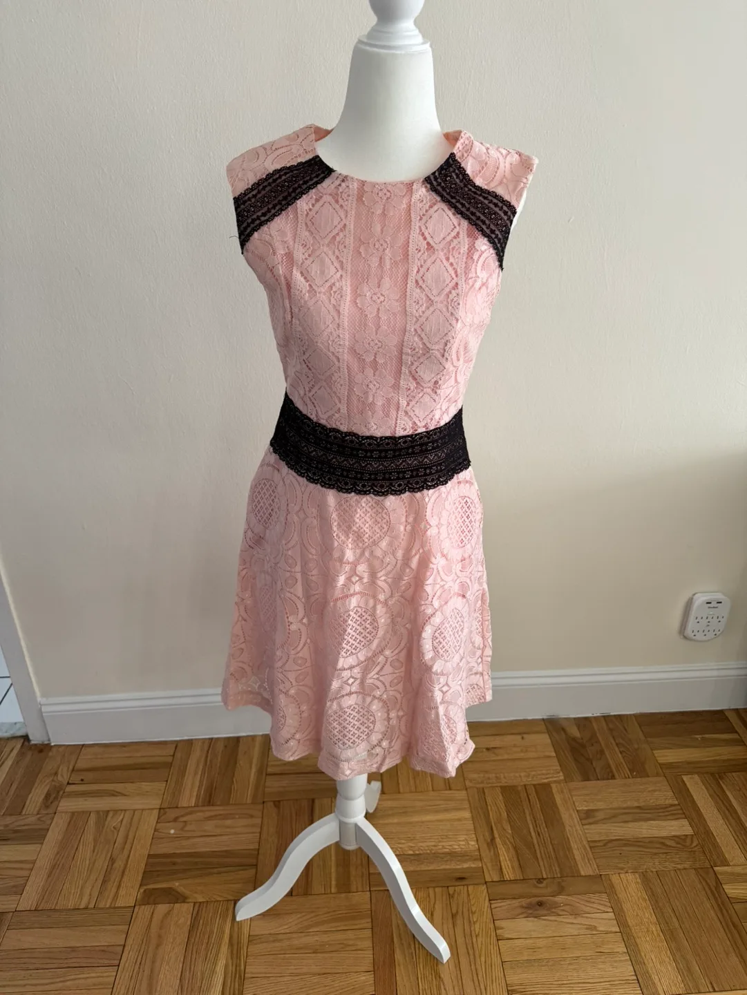 New York & Company Pink Lace Dress | Size 0 image indicator(3)