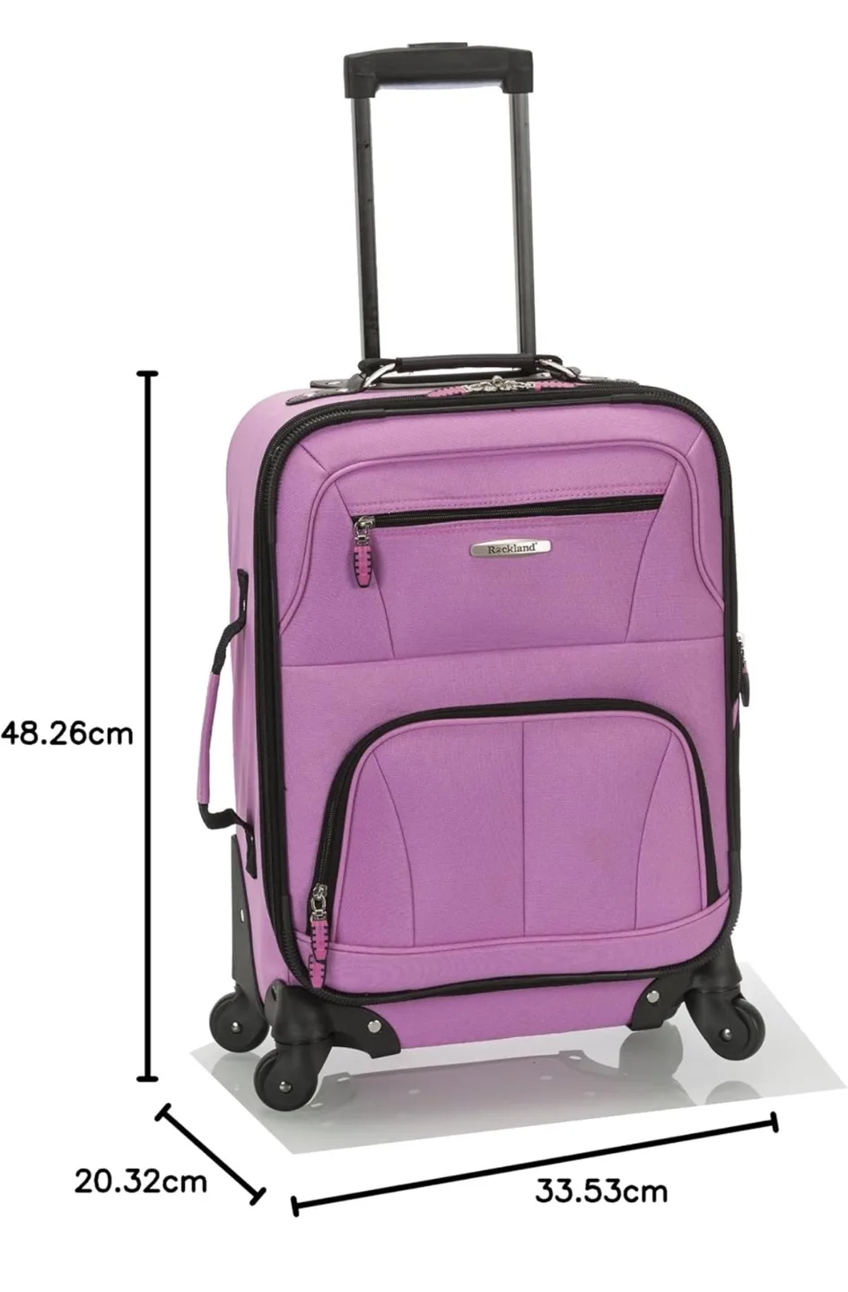 Rockland Expandable Spinner Carry-On Suitcase - Pink image indicator(3)