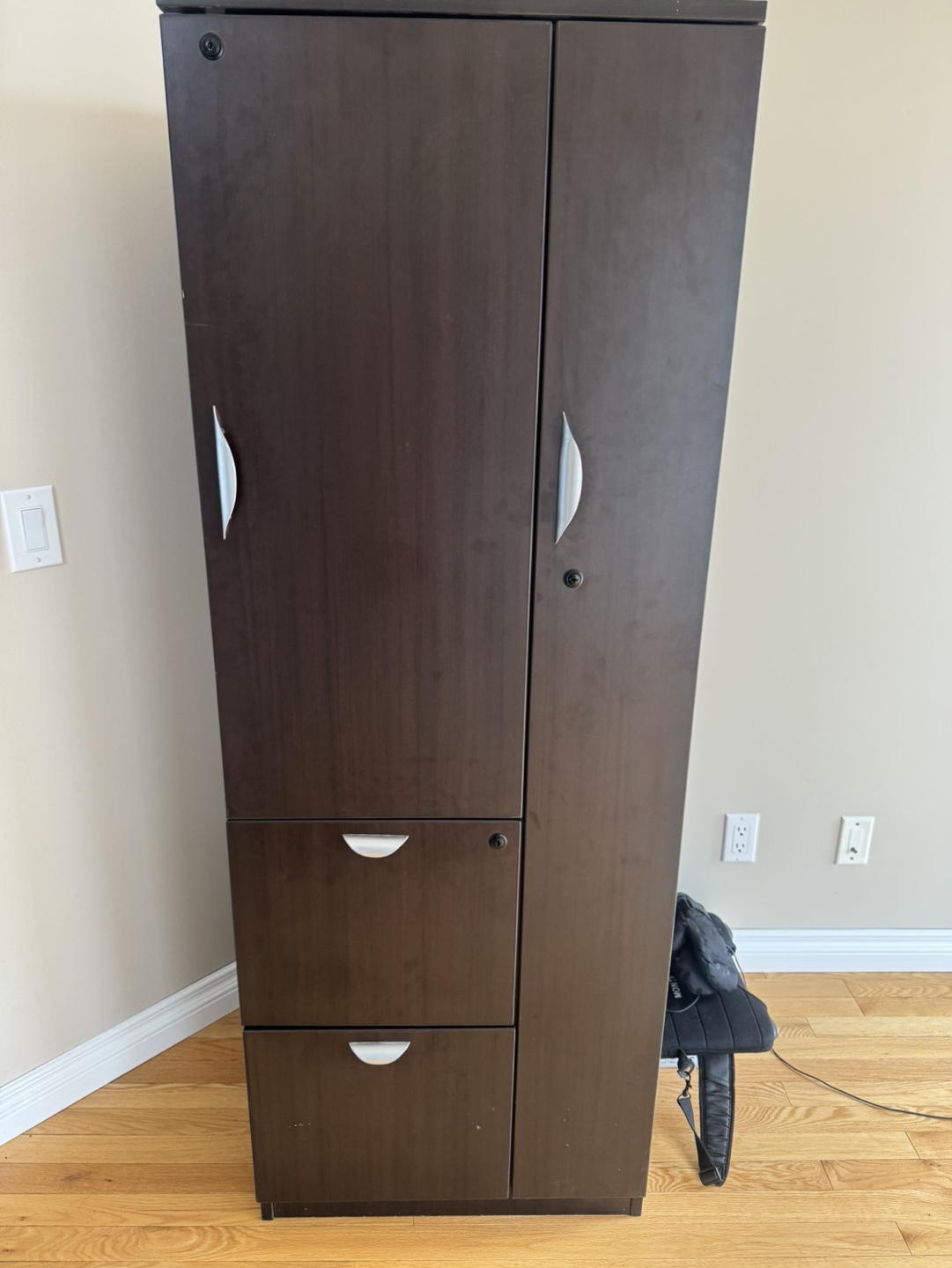 Dark Brown Office Cabinet with Two Drawers - photo 2