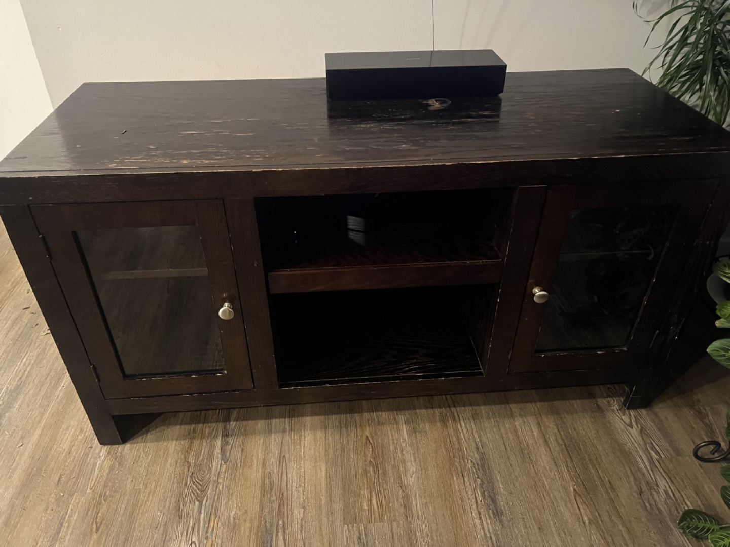 Dark Brown Wood Media Console