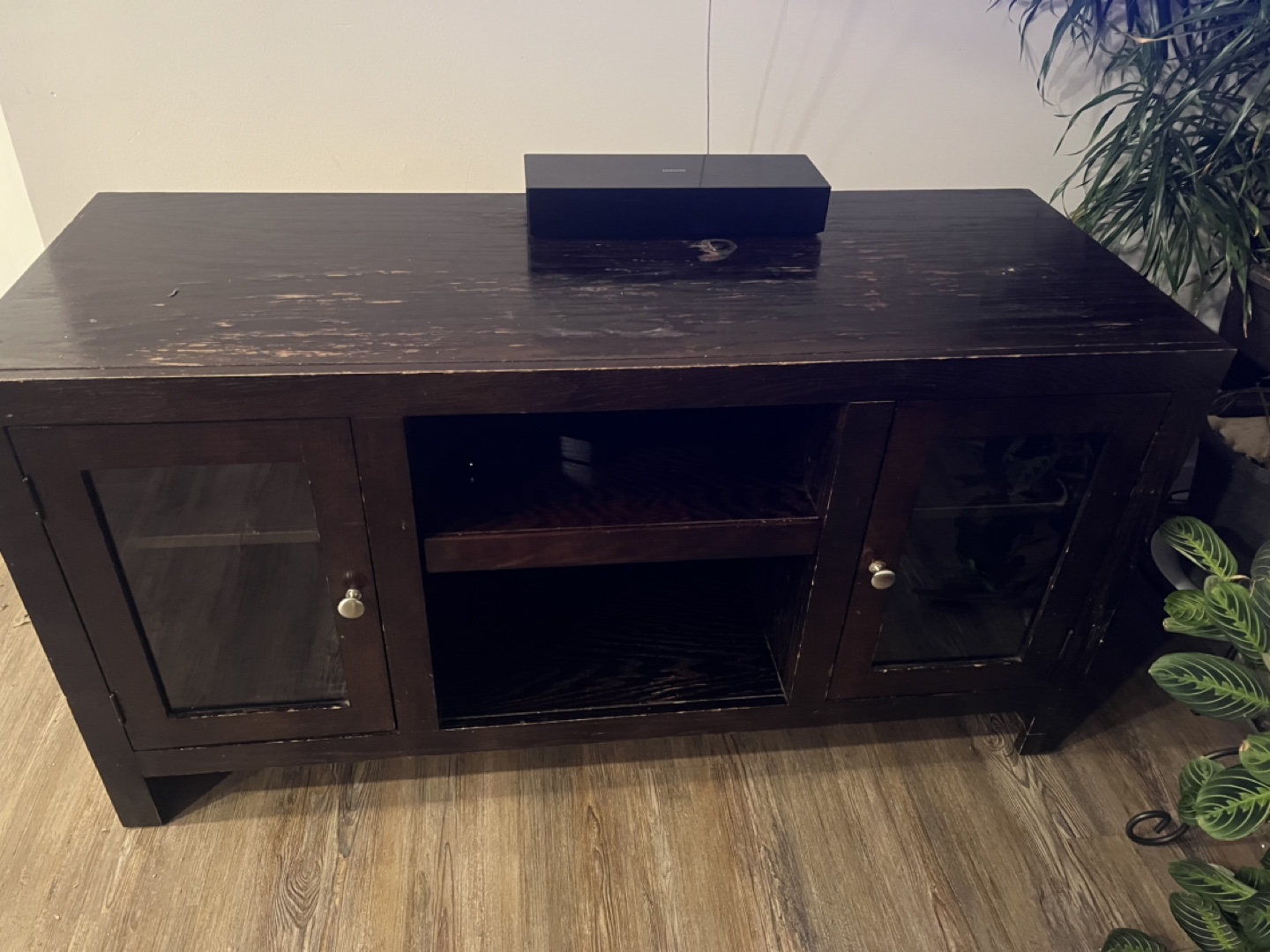 Dark Brown Wood Media Console - photo 2