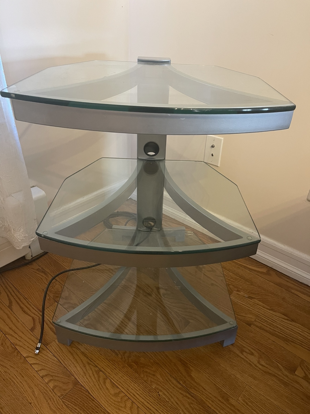 Glass & Metal 3-Tier TV Stand