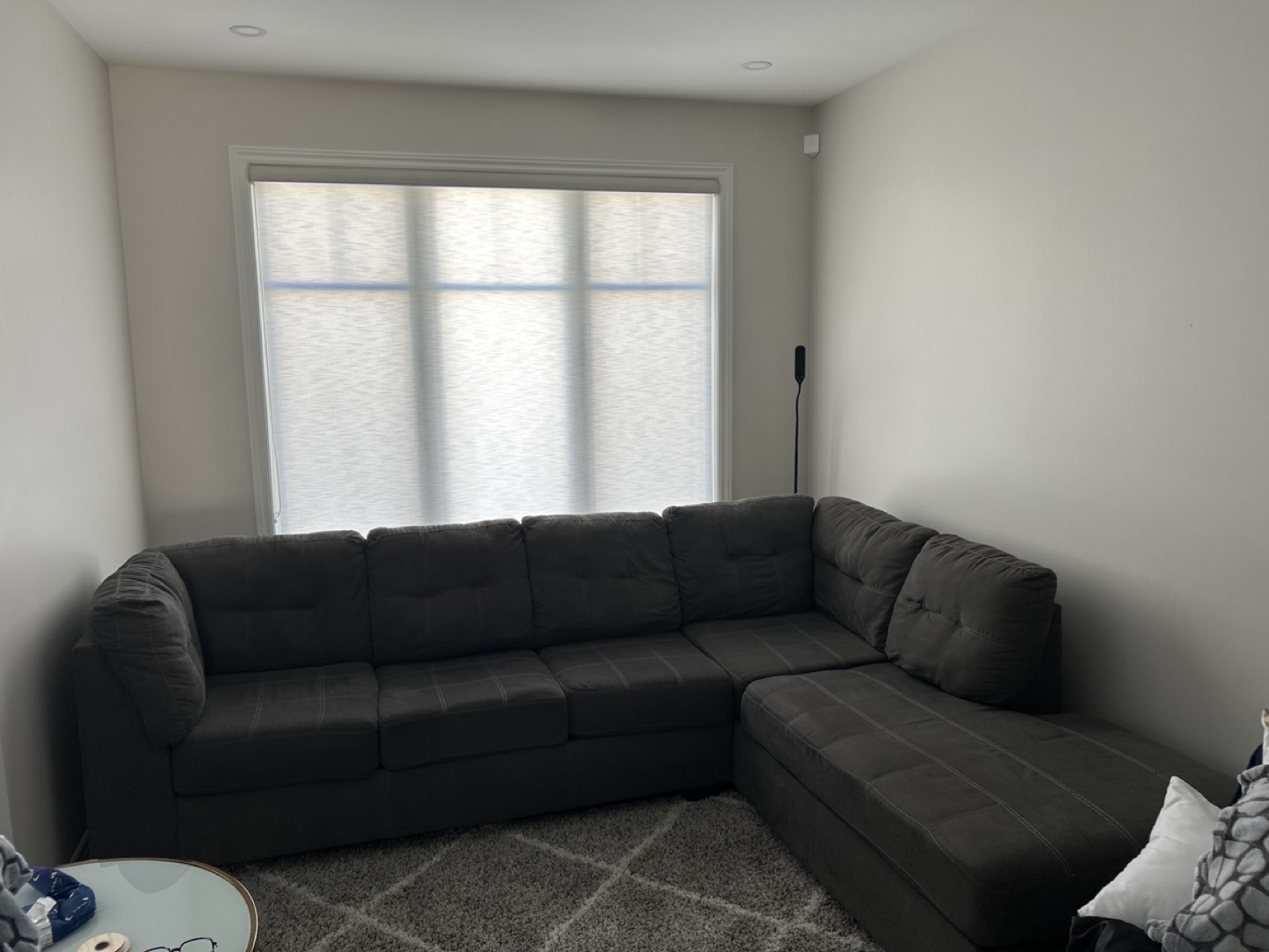 Dark Grey L-Shaped Sectional Sofa