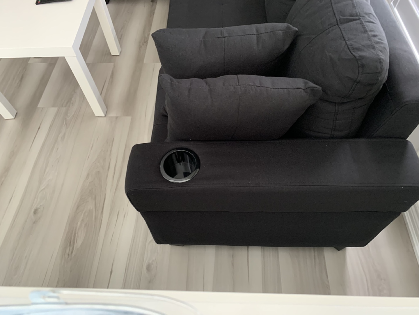 Black L-Shaped Sectional Sofa - photo 2