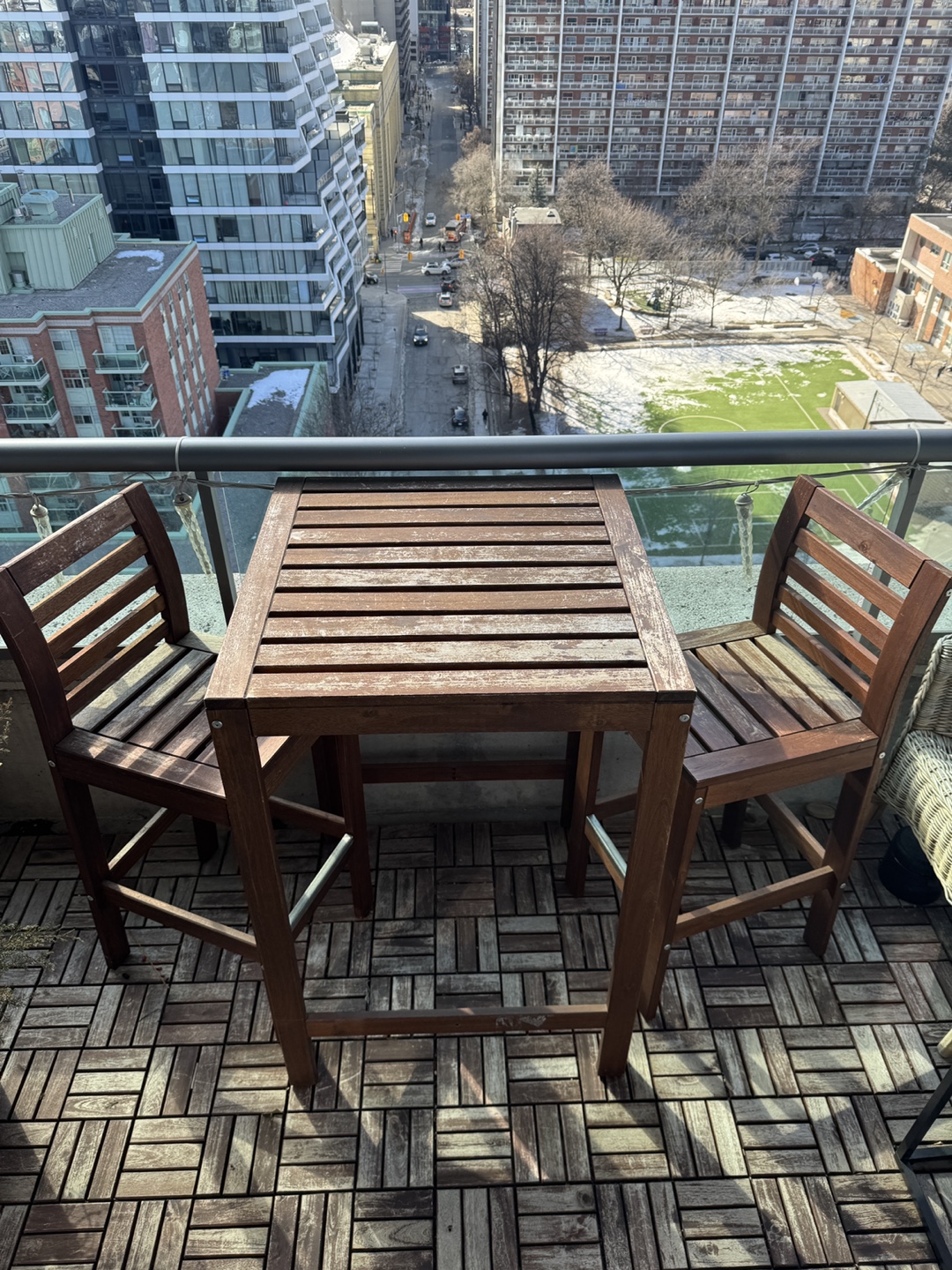 IKEA Balcony Table and Two Stools Set