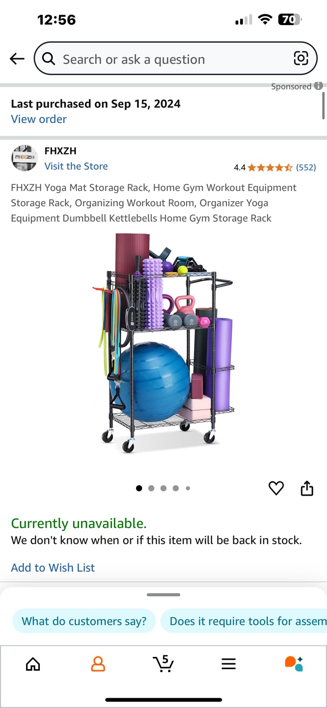 Three-Tier Rolling Home Gym Storage Rack