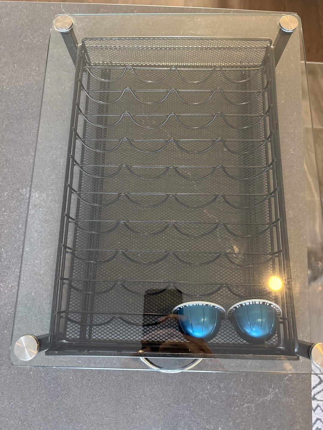 Nespresso Coffee Pod Holder with Glass Top