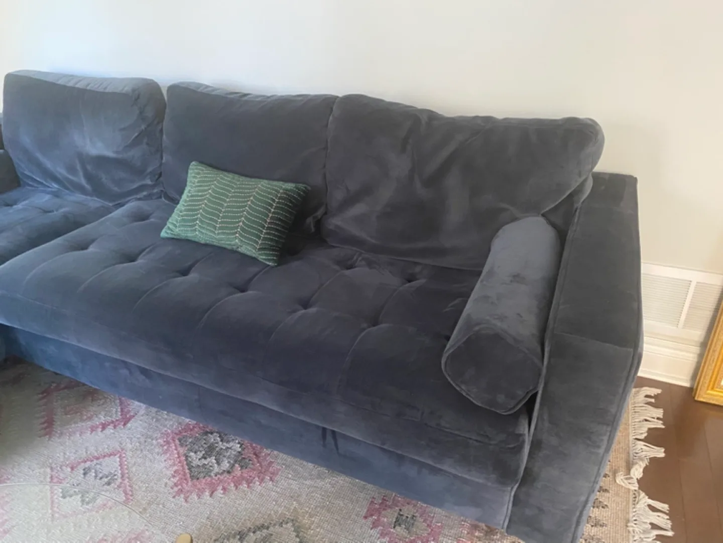 Dark Grey Velvet Sectional Sofa image indicator(4)