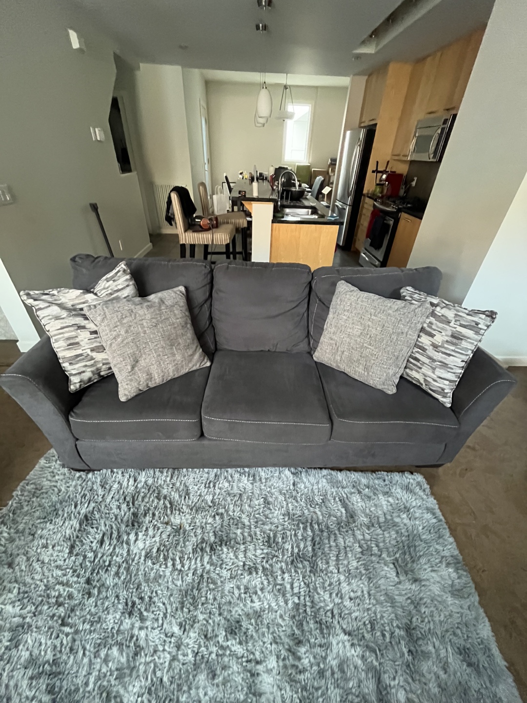 Dark Grey Sofa and Loveseat Set