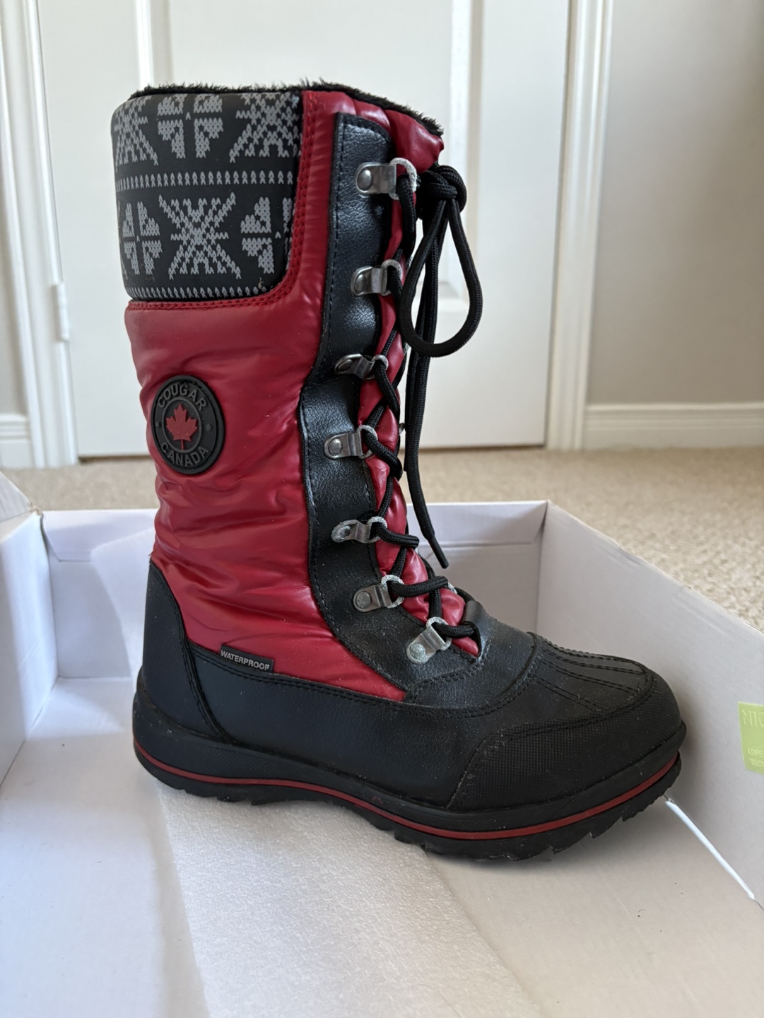 Cougar Canada Waterproof Winter Boots - Red & Black - photo 4