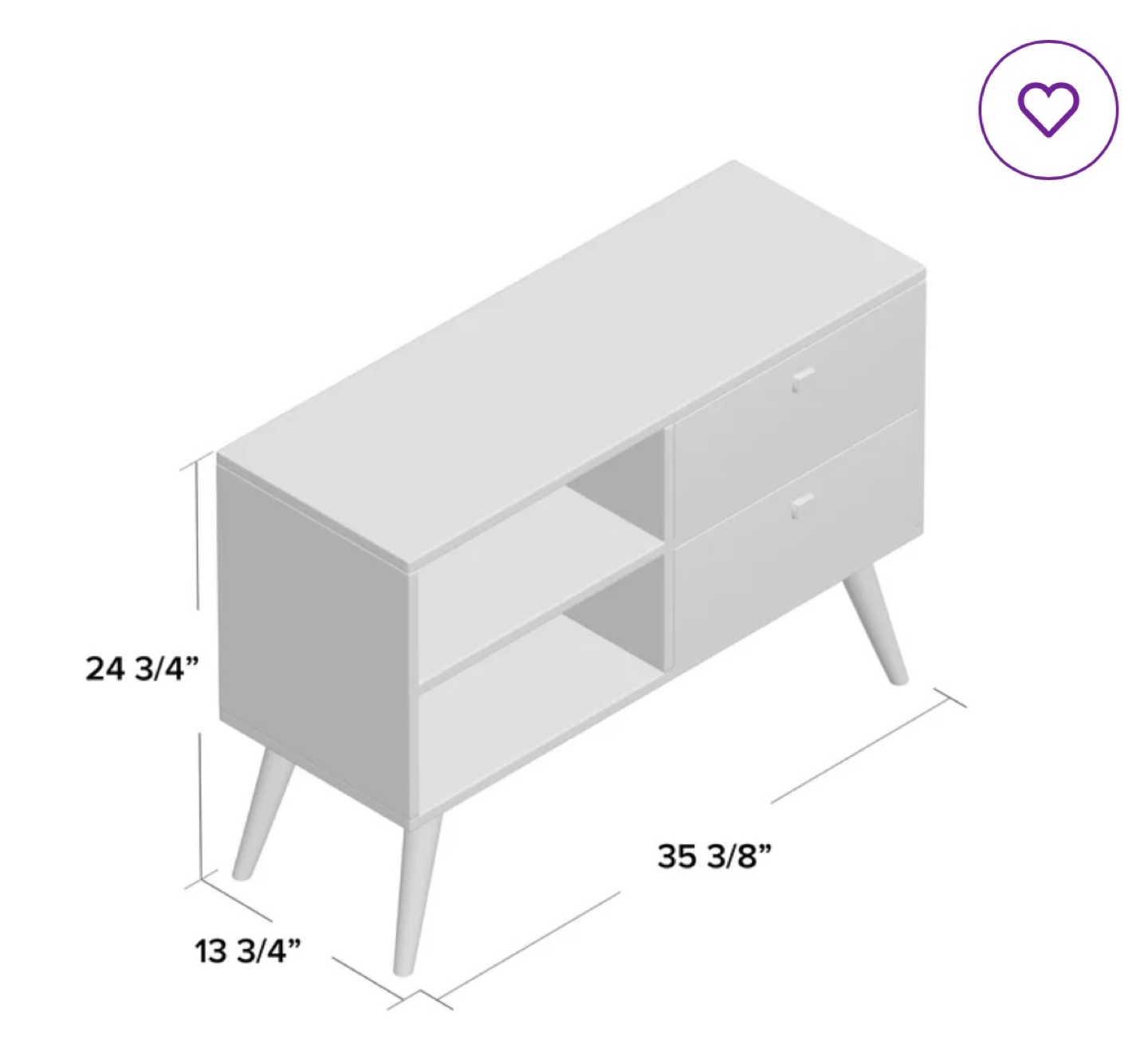 Wade Logan Chaniel TV Stand - White - photo 2