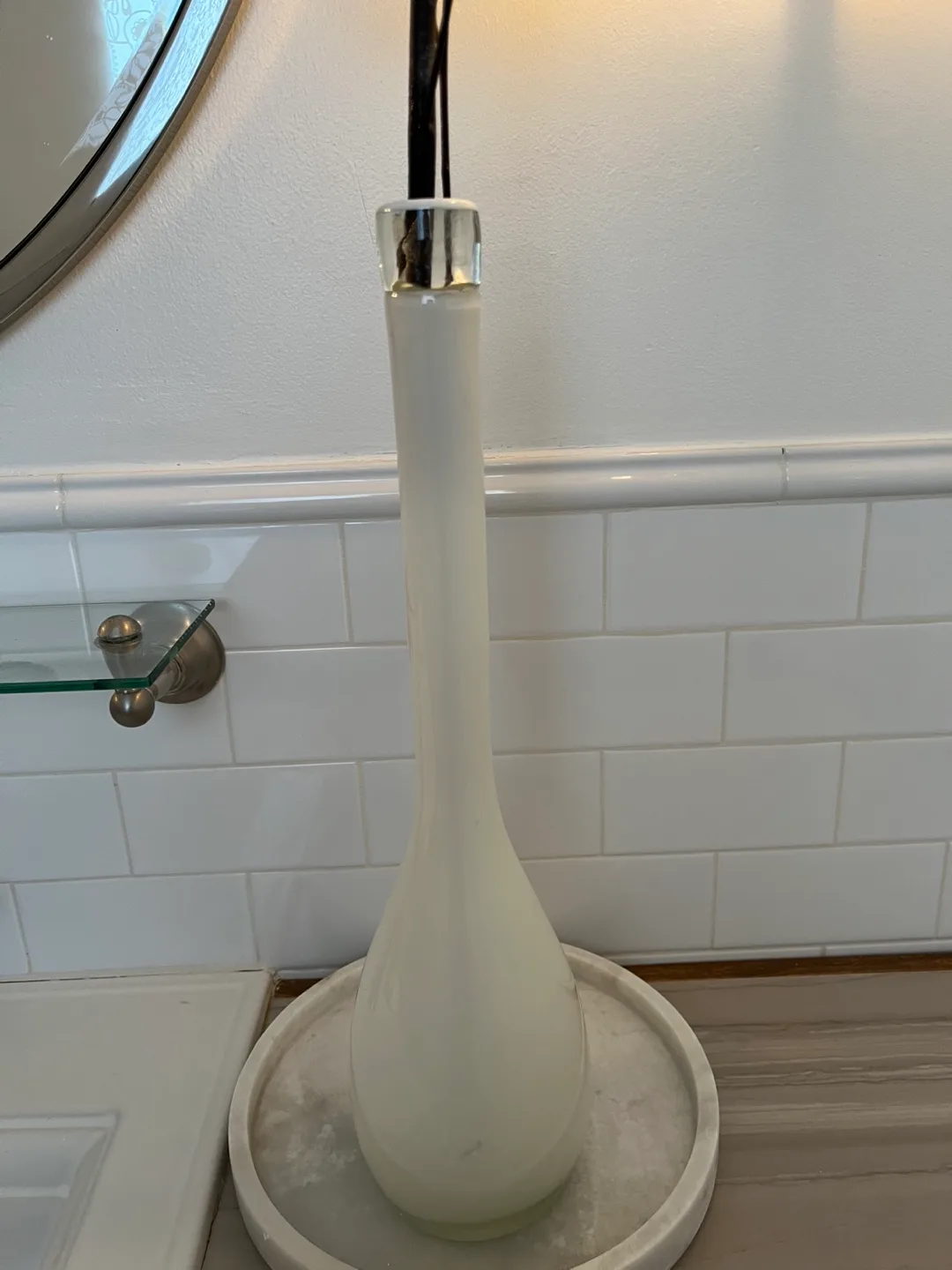 Elegant White Glass Vase Only 🧡 image indicator(4)