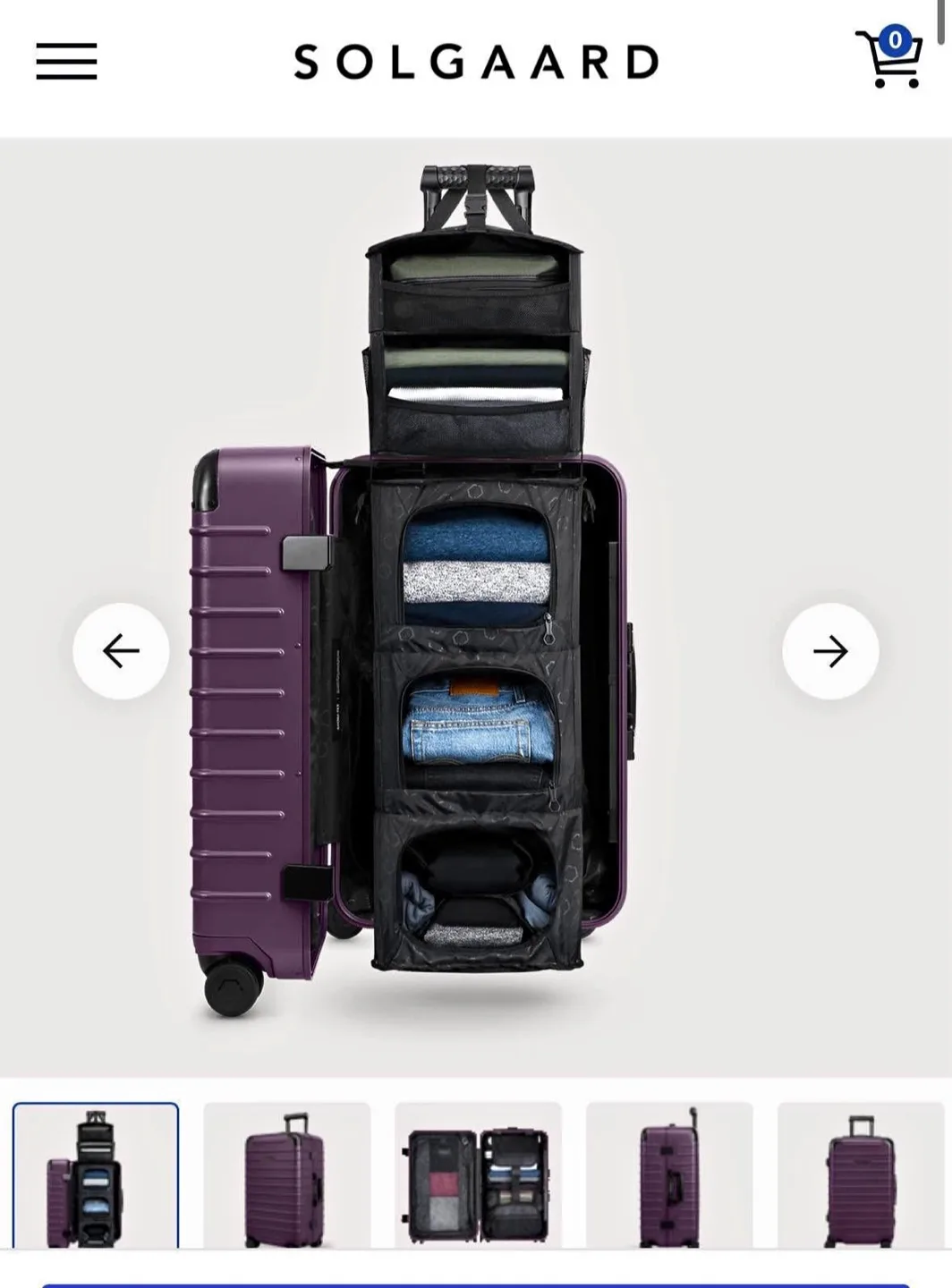 Solgaard Check in Suitcase - 24" Purple image indicator(2)