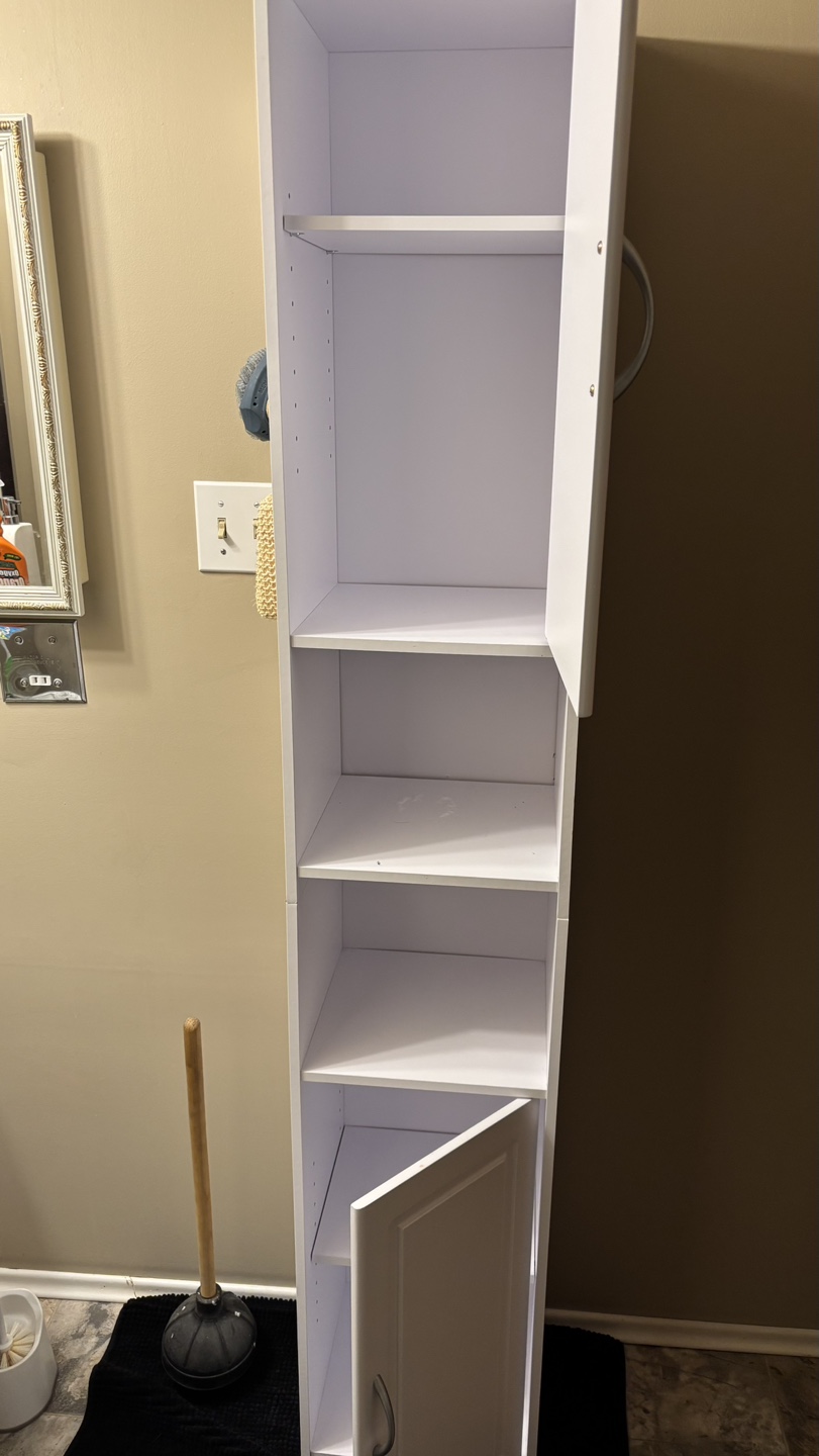 White Bathroom Storage Cabinet - photo 2